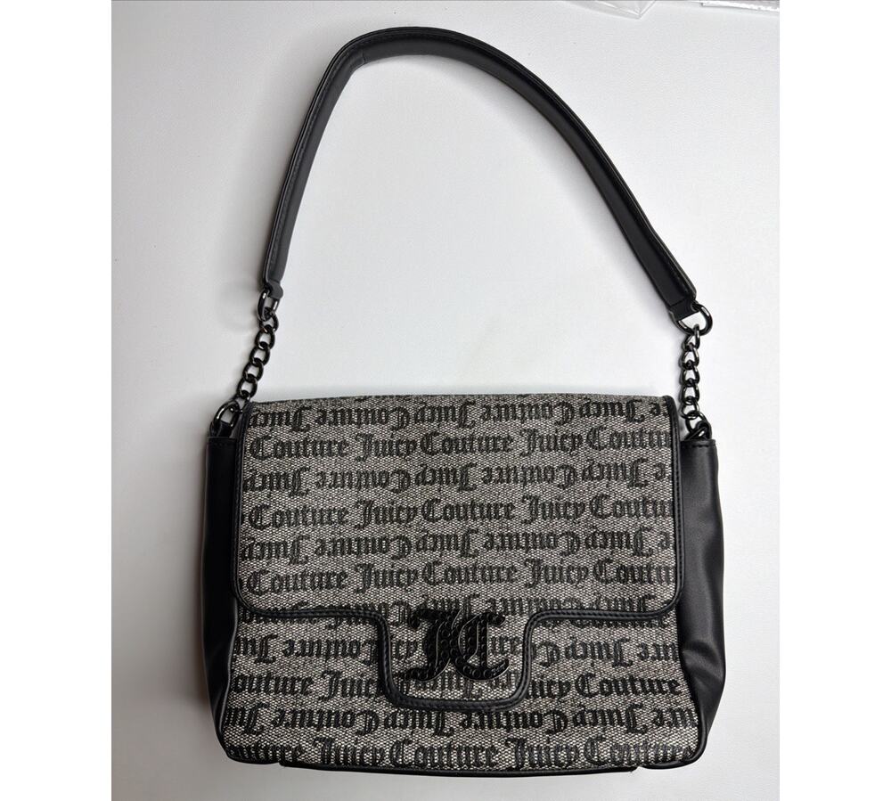 Juicy Couture Graphic Print Monogram Shoulder Bag Brighter Than A Diamond EUC